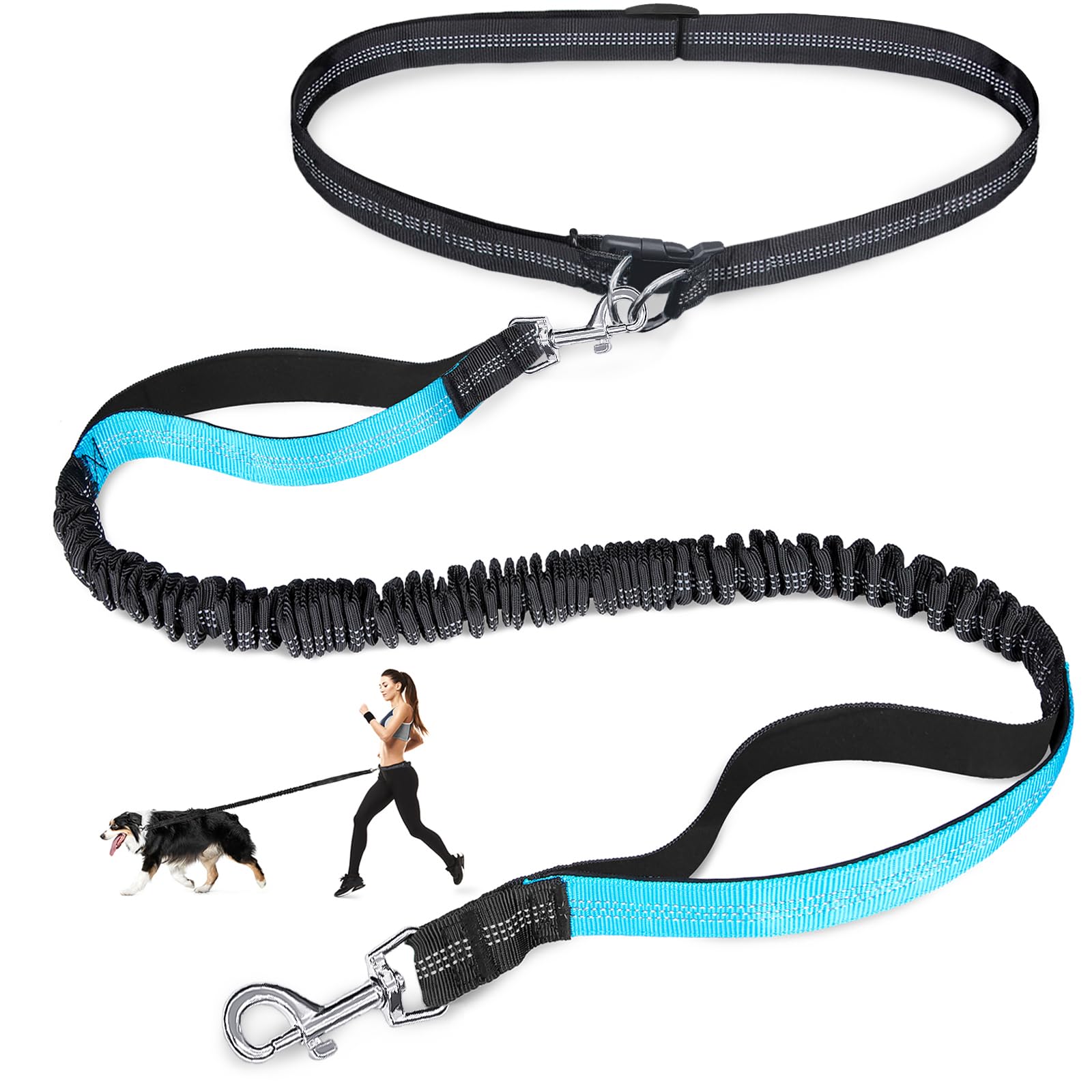 Pet Supplies In Bulk - Çift elastik yansıtıcı koşu tasması taşınabilir