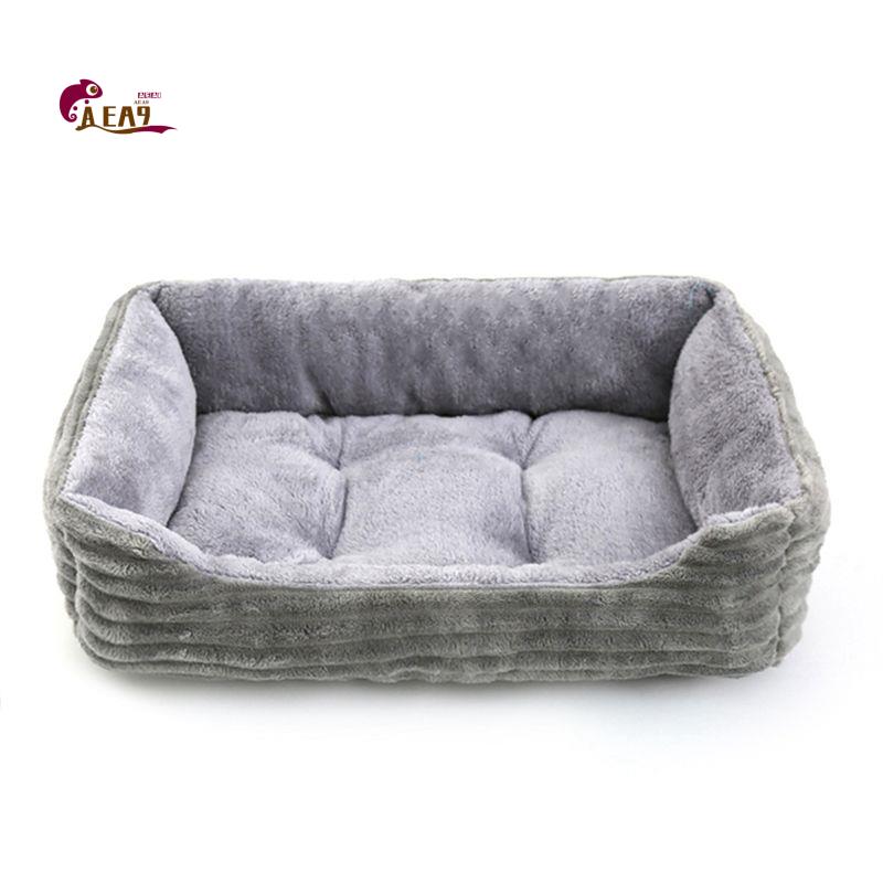 Pet X Supplies - AEA9-Gri Köpek Yatağı Pet Kare Peluş